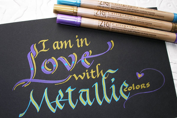 Zig_metallic Jane Farr calligraphy